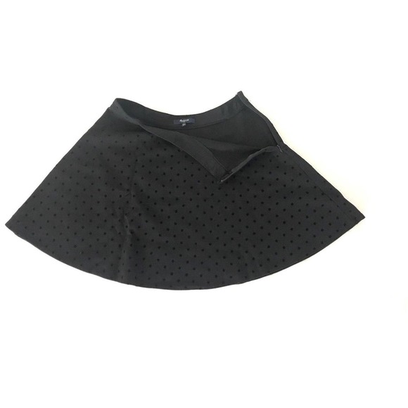 Madewell | Womens Size 2 Velvet Dot Black Skirt Polka Dots A-line Circular Swing - Picture 9 of 11